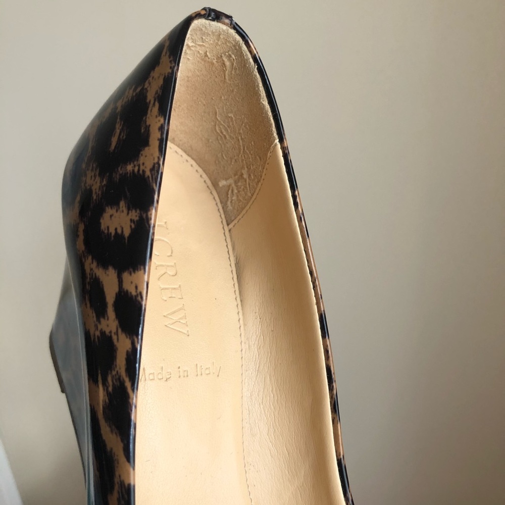 J.Crew Patent Leather Leopard-Print Wedges - Picture 6 of 7